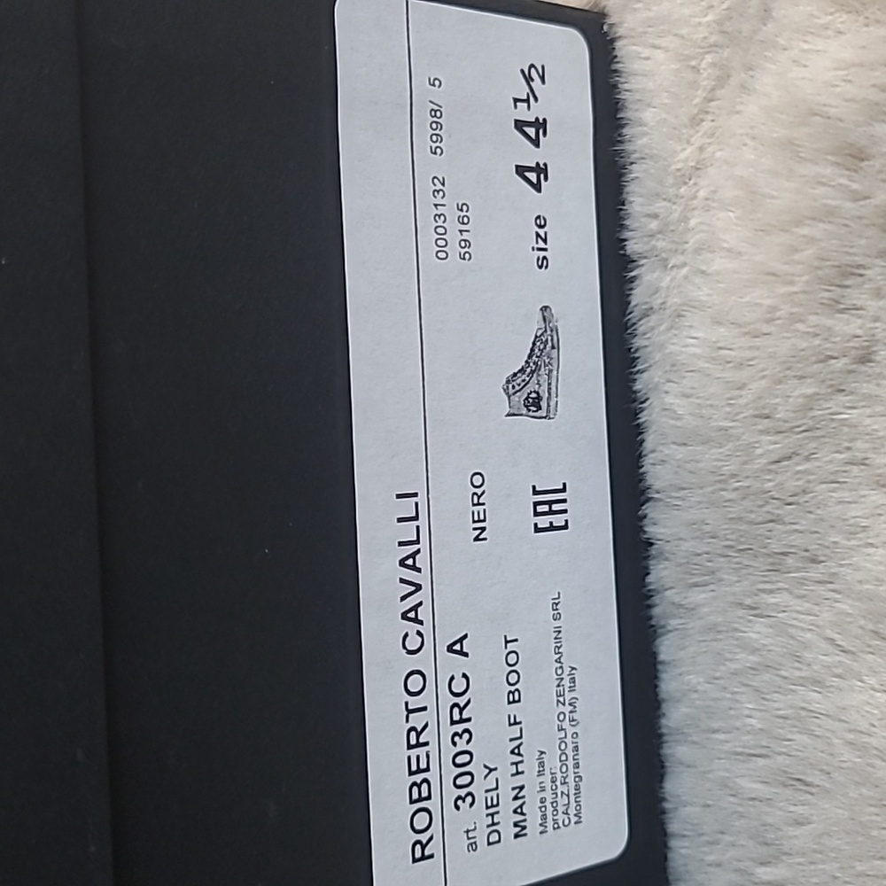 Roberto Cavalli Nero Leather Half Boot Mens 11.5 - Picture 2 of 12